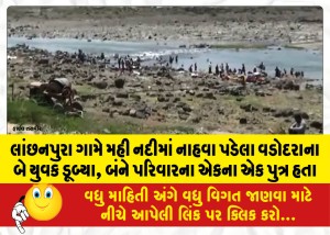 લાંછનપુરા ગામે મહી નદીમાં નાહવા પડેલા વડોદરાના બે યુવક ડૂબ્યા, બંને પરિવારના એકના એક પુત્ર હતા