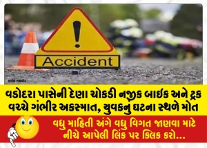 MailVadodara.com - Serious-accident-between-bike-and-truck-near-Dena-Chowk-near-Vadodara-youth-died-on-the-spot