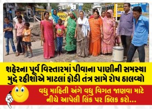 MailVadodara.com - residents-expressed-their-anger-against-the-Matal-Fodi-system-regarding-the-problem-of-drinking-water