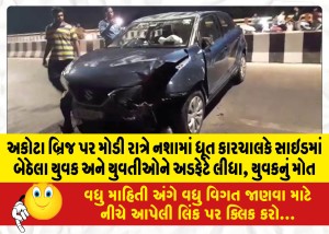 MailVadodara.com - Drunk-driver-hits-young-man-and-woman-sitting-on-side-on-Akota-bridge-late-at-night-youth-dies