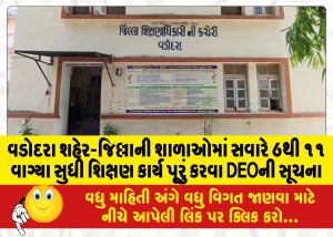 MailVadodara.com - DEO-instruction-to-complete-education-work-in-Vadodara-city-district-schools-from-6-am-to-11-am