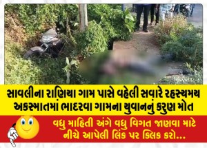 MailVadodara.com - A-young-man-of-Bhadrava-village-tragically-died-in-a-mysterious-accident-early-morning-near-Rania-village-of-Savli