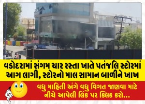 MailVadodara.com - A-fire-broke-out-in-a-Patanjali-store-at-Sangam-Char-Rasta-in-Vadodara-the-goods-of-the-store-were-burnt