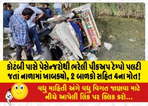 MailVadodara.com - A-pickup-truck-full-of-passengers-fell-into-a-drain-near-Kotambi-killing-4-including-2-children