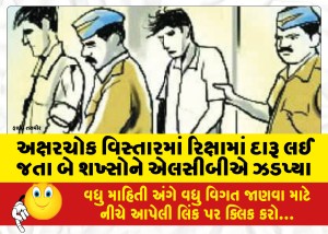 MailVadodara.com - LCB-caught-two-persons-carrying-liquor-in-a-rickshaw-in-Akshar-Chowk-area