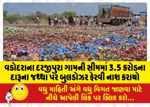 MailVadodara.com - 3-5-crore-worth-of-liquor-destroyed-by-bulldozer-near-Darjipura-village-of-Vadodara