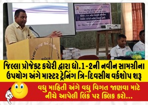 MailVadodara.com - Master-training-three-day-workshop-on-use-of-innovative-materials-of-Std-1-2-started-by-District-Project-Office