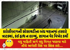 MailVadodara.com - Smugglers-raid-the-locked-house-of-the-society-in-Karelibagh-nothing-was-found-the-goods-were-scattered