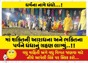 માં શક્તિની આરાધના અને ભક્તિના પર્વને ધંધાનું ગ્રહણ લાગ્યું..!!