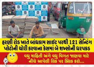 MailVadodara.com - Two-persons-arrested-for-stealing-121-centing-plates-from-a-construction-site-at-Harni-Road